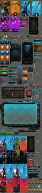 韩游游戏美术资源 科技机械金属风UI素材 图标Icon 界面 截图素材-淘宝网