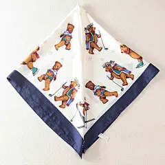 日本制vintage古着孤品中古董波普动物插画卡通复古真丝巾30-淘宝网