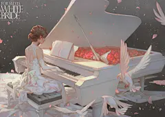 【纯洁的少女】婚纱特辑 : “婚纱”是新娘的象征。很多人都曾憧憬那洁白无瑕的婚纱吧。现在，说到婚纱通常想到的都是白色。但是这个白色婚纱这个印象真正人心，则是在1840年英国的维多利亚女王身穿纯白的婚纱举办婚礼之后。从此，纯白色的婚纱不仅成为了英国国内新娘们憧憬的礼服，欧洲和亚洲地区的新娘们也都非常憧憬。
这次就为大家送上角色们身穿洁白美丽的婚纱的插画作品特辑。
