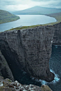 Lake Sorvagsvatn, Faroe Islands , 30m above the Ocean. It's almost like an optical illusion .