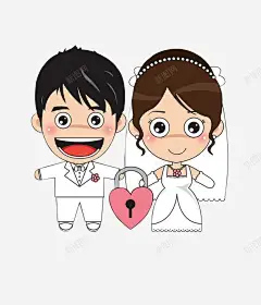 卡通新郎新娘 结婚情人节 结婚男女 元素 免抠png 设计图片 免费下载 页面网页 平面电商 创意素材