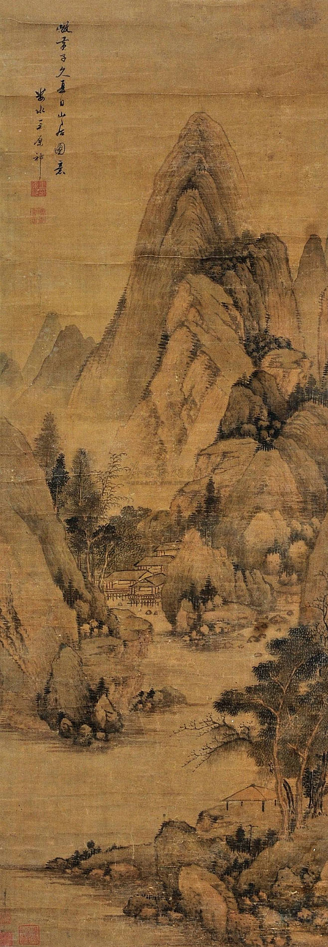 王原祁——【仿黄子久夏日山居图意】山水 ...