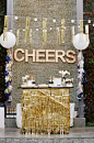 Pinned by Afloral.com from http://theglitterguide.com/2014/01/15/be-inspired-pr-gold-glitter-party/?slide=15#content ~Afloral.com has gold foil curtains and tassels to decorate your New Years Eve Party!: 