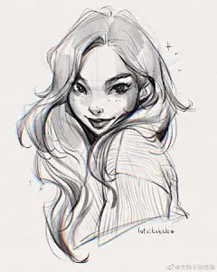 人物插画线稿~ by... - @大神手绘作品的微博 - 微博