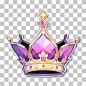 其中包括图片：Purple Royal Crown Sticker