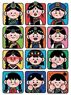 AIGC分享（附描述词）-九宫格表情包绘制