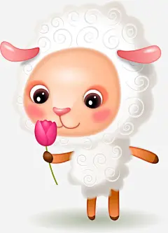手绘可爱小绵羊免抠素材_新图网 https://ixintu.com 卡通 可爱 小绵羊 手绘 羊