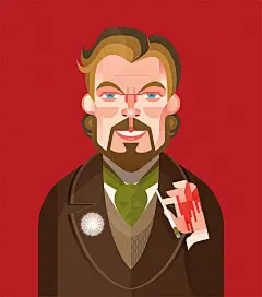 扁平风！12张名人人物插画作品