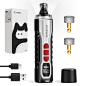 Amazon.com： FuzzyFix狗指甲磨机，带LED灯的安静狗指甲刀，适用于大型犬，USB充电电动狗指甲修剪器5速爪子修剪和平滑，适用于大型中型小型犬猫宠物