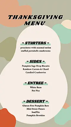 Host Family Dinner Thanksgiving Party Menu