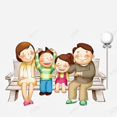 长椅上的一家人 免抠png 设计图片 免费下载 页面网页 平面电商 创意素材