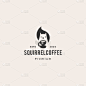 squirrel coffee mug drink logo icon hipster