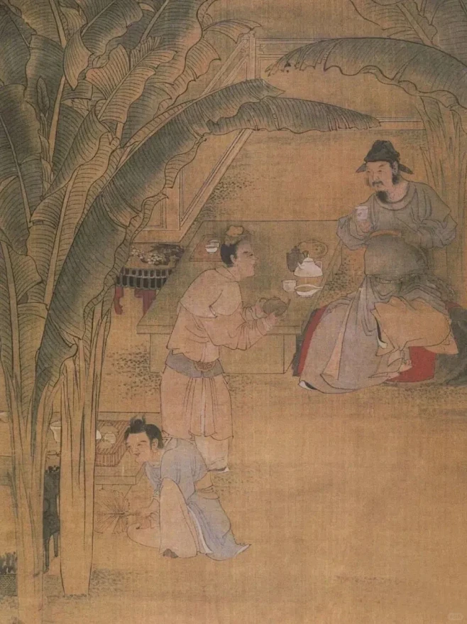 ‍茶画|古人也太喜欢在芭蕉下喝茶了吧