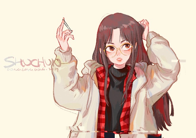 现言·帅气、漂亮可爱  插画壁纸 作者：...