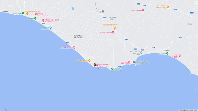 谷歌街景地图 意大利西西里岛 海边 鲜花...