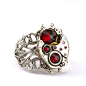 Steampunk awesome. Ring with red crystals.