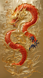 Midjourney关键词（120）Ｉ烫金中国龙 - 小红书