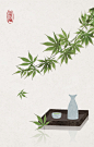 石家小鬼原创中国风二十四节气插画插画，商用请联系邮箱shijiaxiaogui@qq.com，未经允许严禁商用。枫叶 酒