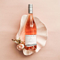 Snapper Rock Rosé, Marlborough, New Zealand. Pink shell wine flatlay.