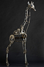 Andrew Chase - a breathtaking series of mechanical animal sculptures, made out of automobile transmission parts, electrical conduit, plumbing parts and sheet steel.: 