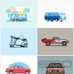 【每日灵感！几十种车的超酷表现形式】如何运用图形来表现汽车、单车或者机车，同时将它们运用到场景插画设计中，几十种车的超酷作品给你灵感，一起来感受图形世界的速度与激情。  作品来自Dribbble  #插画狂想# #优设每日灵感# ​​​​