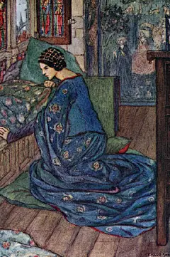 女插画师Florence Harrison20世纪早期的插画作品。Harrison为著名诗人丁尼生（Alfred Tennyson）、克里斯蒂娜.罗塞蒂（Christina Rossetti）的诗集都绘制过插画。她的作品极具想象力，有着较为强烈的新艺术风格，笔下的人物和场景多有丰富绚丽的色彩，充满动感和活力。