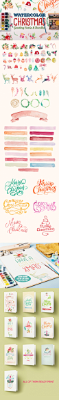 Watercolor Christmas Greeting Cards & Doodles : Watercolor Christmas Greeting Cards & Doodles