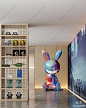 现代潮玩兔子室内雕塑装置3D模型下载【ID:1107007959】