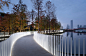 Xinglong Lake · Lakeside Woods Library by Yudao Landscape Design : Lucid water with tranquil ripple, a bridge permeating through the woods
