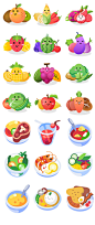 中国美食水果蔬菜快餐面包蛋糕奶茶饮料插画icon图标AI矢量素材-淘宝网