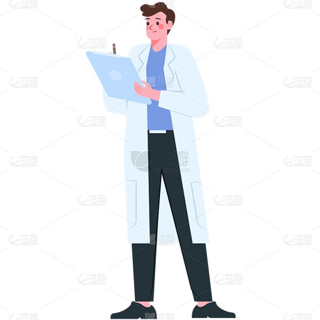 扁平-医疗检查贴纸-记录医生-SVG_画板 1.png