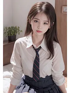 今天是温柔jk学姐
永不过时的jk搭配，即便是ai时代也依旧能打    
#今天是温柔学姐#jk#教室拍照#少女写真#Ai绘画