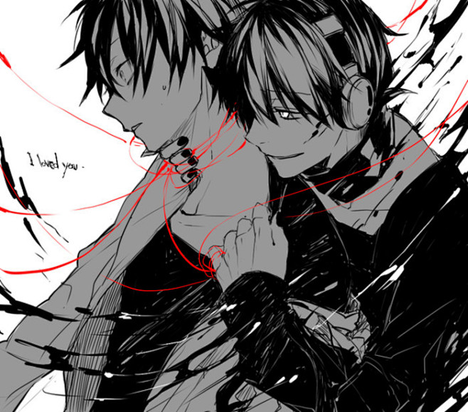 美少年 插画 唯美 诡异 病态 正太 帅哥 帅气 情侣 意境 唯美 美男