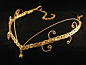 精灵头饰Medieval Renaissance circlet gold crystal ARWEN ELVEN