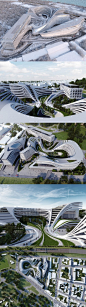 Zaha Hadid建筑工作室为改造旧厂房设计的集公寓写字楼休闲设施等多功能建筑群