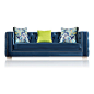 Furniture of America - Hailey Sofa, Dark Blue Velvet - This dark blue modern sofa can add elegance and opulence to any living space.  The Hailey Sofa features a tuxedo design and is upholstered in a premium, rich velvet fabric. Deep acrylic buttons surrou