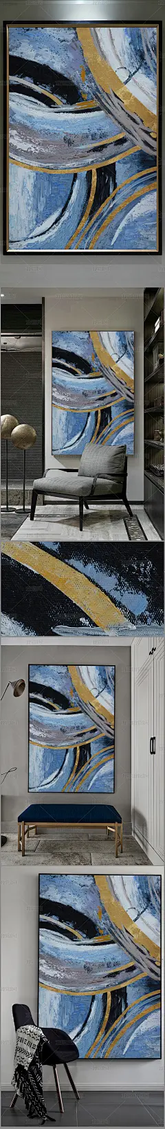 高清立体抽象油画艺术玄关（一千两百零七十四）