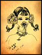 原创插画作品《蘑菇girl系列》   心中有无数个自己....... #头像# #素描# #背景图# #壁纸#
