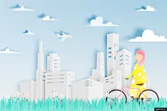 春天 春季 剪纸 扁平 旅行 立体 手工剪纸广告海报平面设计