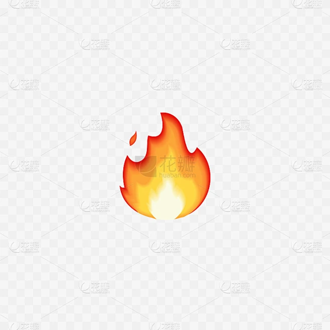 火emoji。火的火焰。孤立在白色的。逼真的3 d图标。向量素材-花瓣网