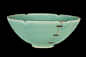 Celadon glazed tea bowl, 13th century, repaired with staples!「金継ぎ」