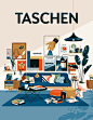 I closely examined every little detail in this illustration to promote the summer sale at Taschen.