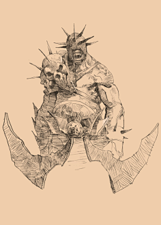 com采集子让采集到线稿《进化》怪物设计师stephen oakley画集-怪物