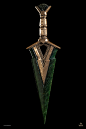 Dwalin Regal Armour: The Hobbit, Edward Denton : I 3D modeled and managed the construction of Dwalin's regal armour for the hobbit.  Here are photos of his full collection of jade armour and weapons. I think some of it might have been in the movie for abo