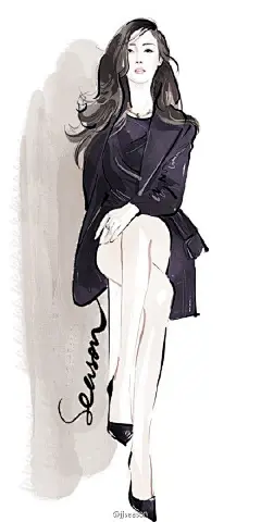 #jjseason插画# #时尚##插画# --- #太子妃升职记#Crystal张天爱 帅气性感登上ELLE 中国版三月号内页@北坤人素材