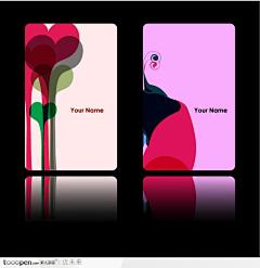 时尚桃心名片装饰图案矢量背景素材