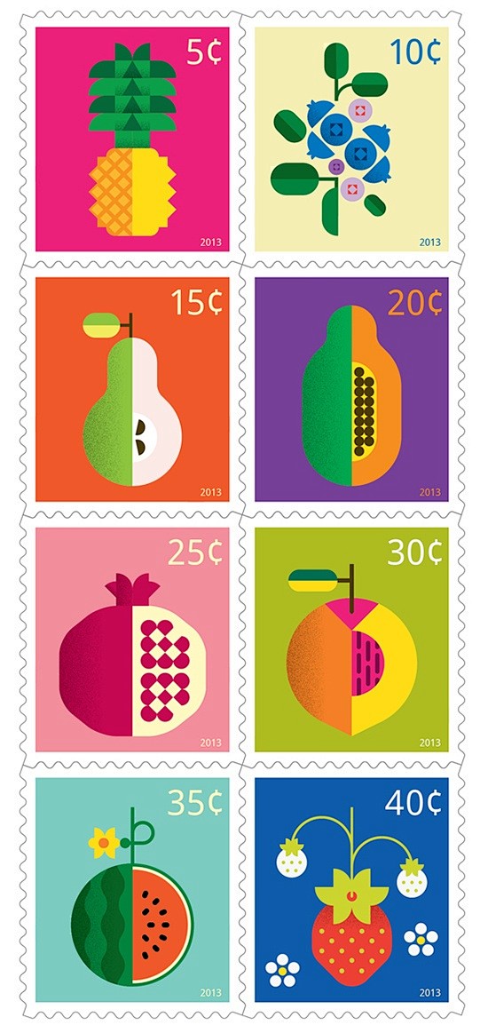 水果邮票。
