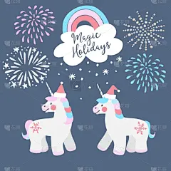 可爱的,请柬,小的,贺卡,华丽的,幻想,图像,问候,庆祝