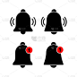Bell Icon矢量图解。网站设计的通知标志和符号