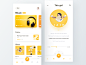 Music App graphic song station play cd album cover music yellow layout ux ui